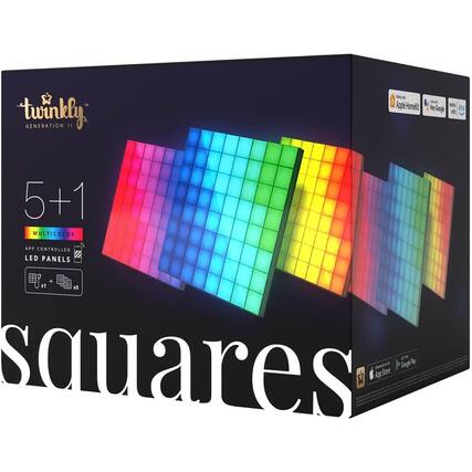 twinkly GENERATION II
5+1 MULTICOLOR APP CONTROLLED LED PANELS
squares
- Compatible with Apple HomeKit
- Compatible with Google Home
- Compatible with Alexa
Available on:
- App Store
- Google Play