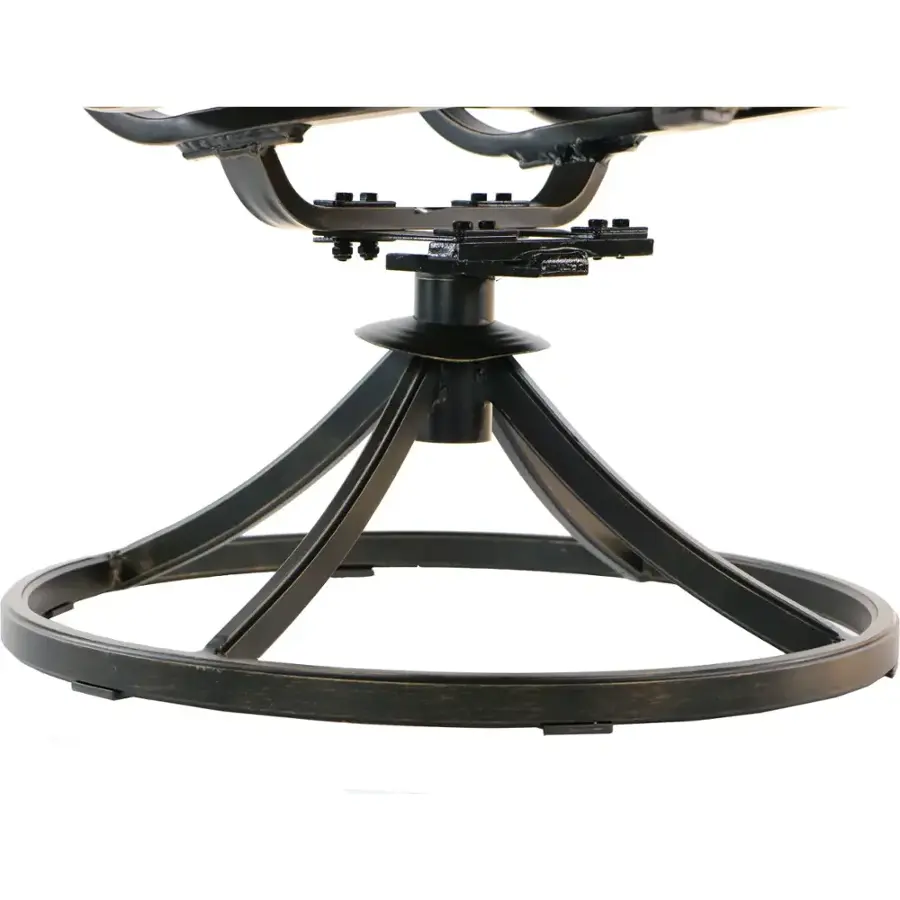 Alt View 16. Hanover - Fontana 9-Piece Outdoor Dining Set with 8 Sling Swivel Rockers and a 42-In. x 84-In. Cast-Top Table - Tan/Bronze.