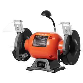 VEVOR - Bench Grinder, 6-inch Single Speed Bench Grinder, 1750RPM Low-Speed Table Grinders with 250W 2A Induction Motor - Orange + Black