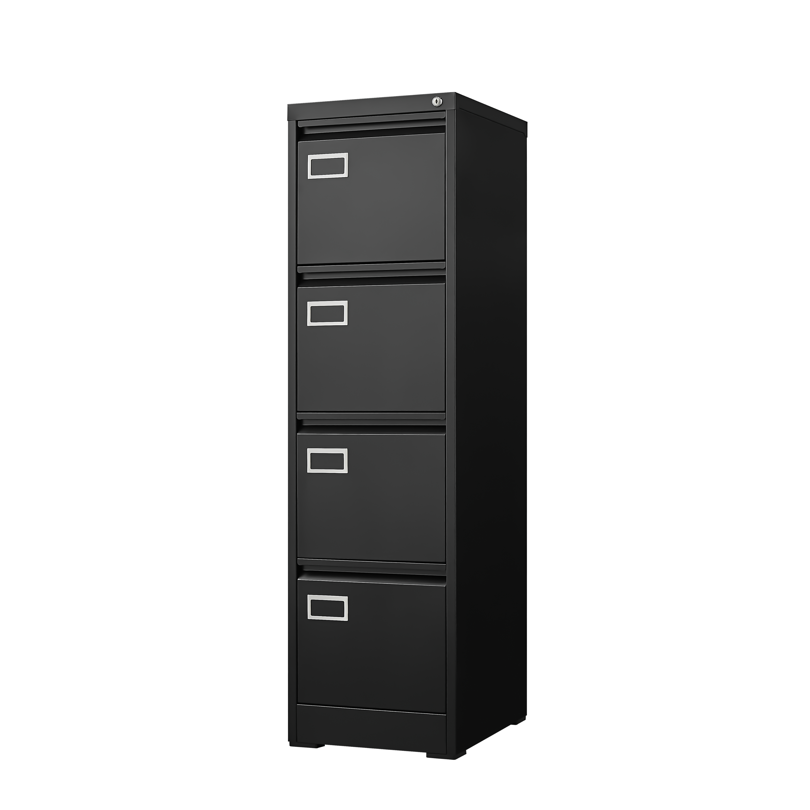Front. Dexmalle - Dexmalle-4 Drawer Vertical File Cabinet with Lock-Black.