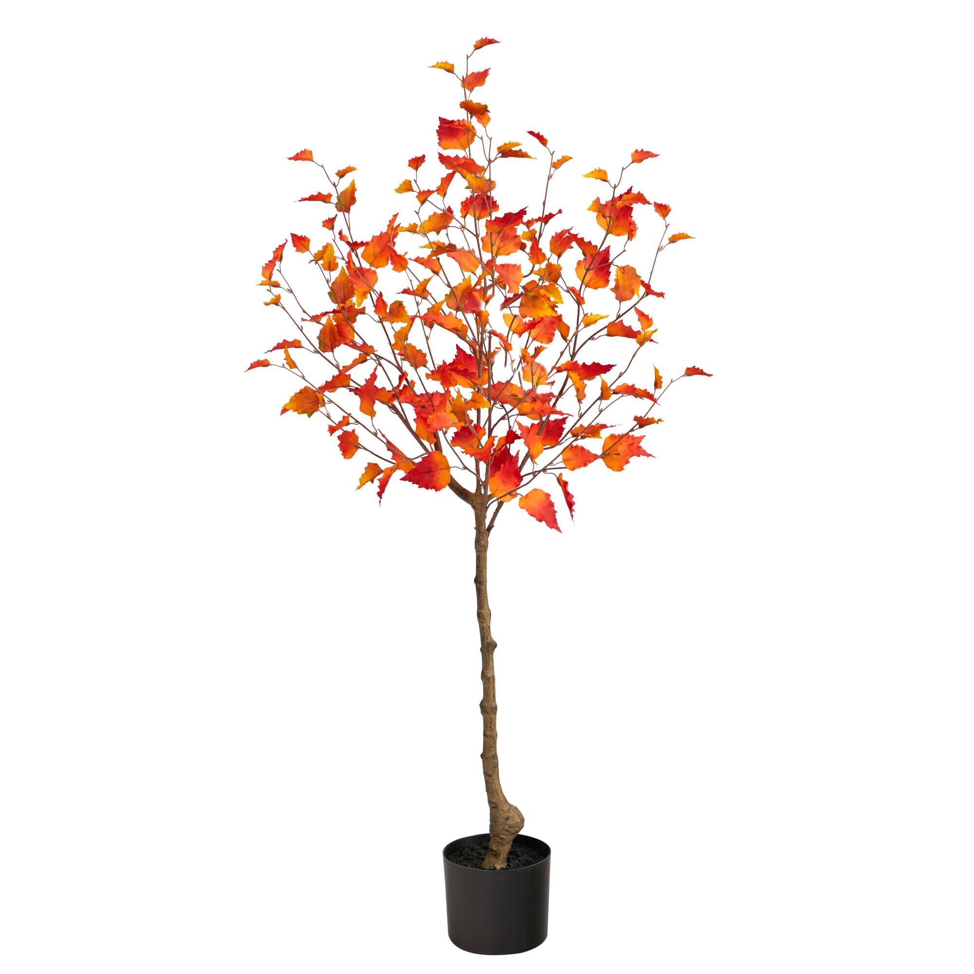 Front. BreeBe - 4' Fall Birch Artificial Autumn Tree - Multicolor.