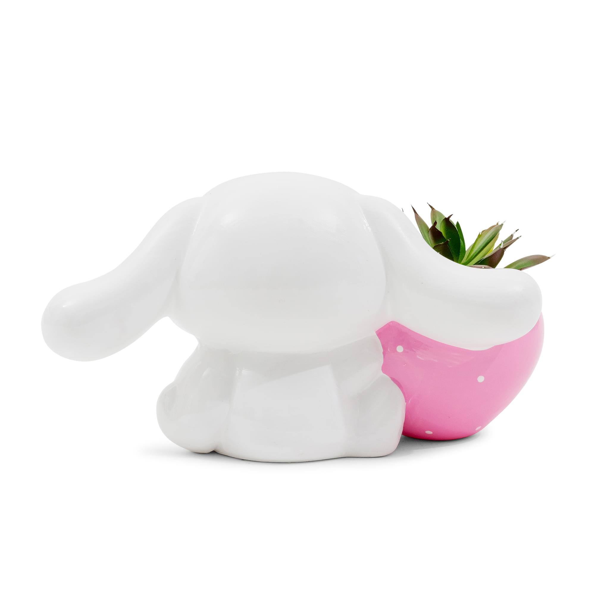 Alt View 2. Silver Buffalo - Sanrio Cinnamoroll Strawberry Ceramic Mini Planter With Artificial Succulent - Multi-Colored.