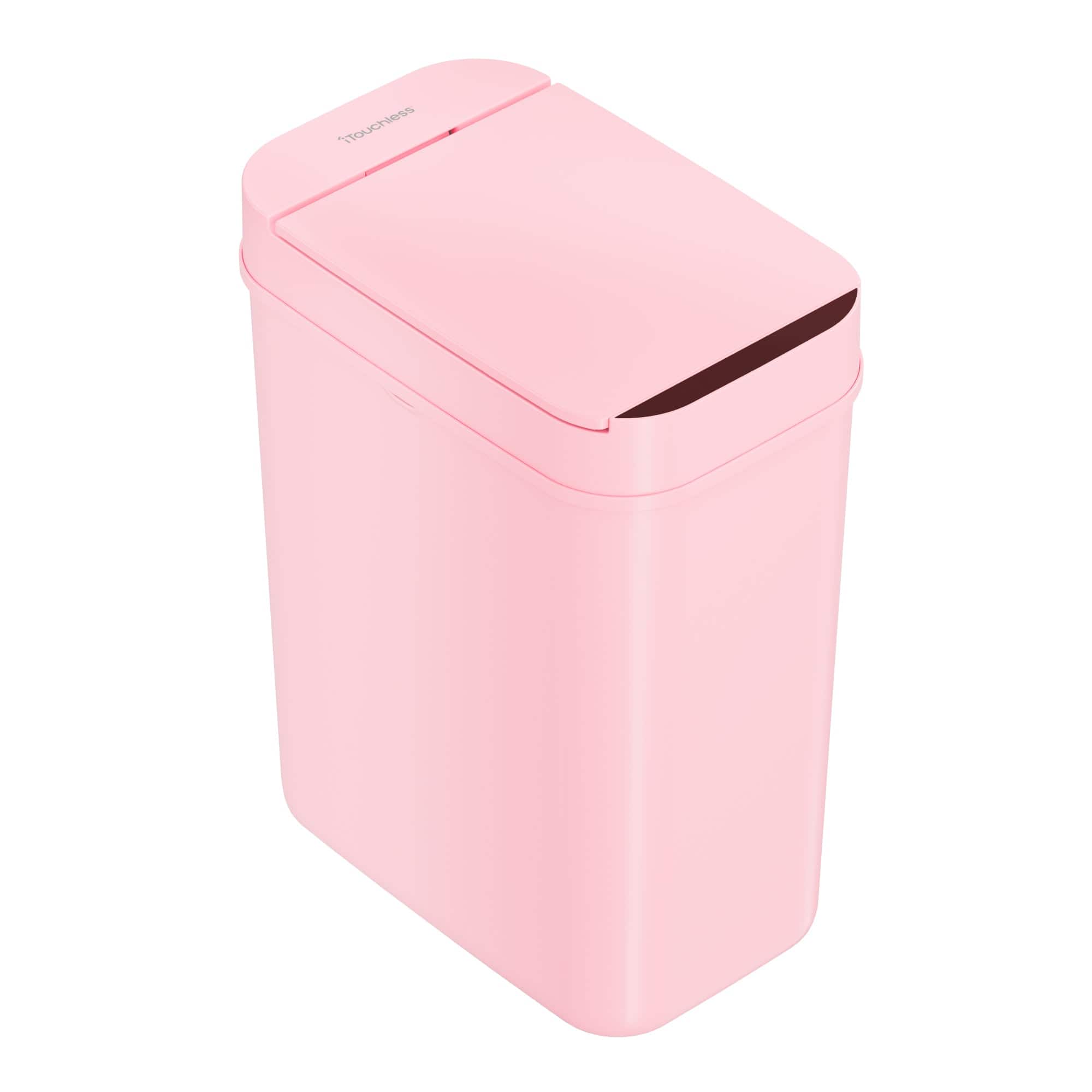 iTouchless - 3 Gallon Plastic Sensor Bathroom Trash Can - Pink