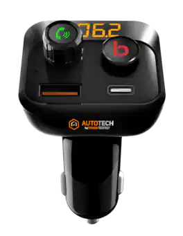 ToughTested - Bluetooth FM Transmitter with Enhanced Bass and Dual USB Charging - Black