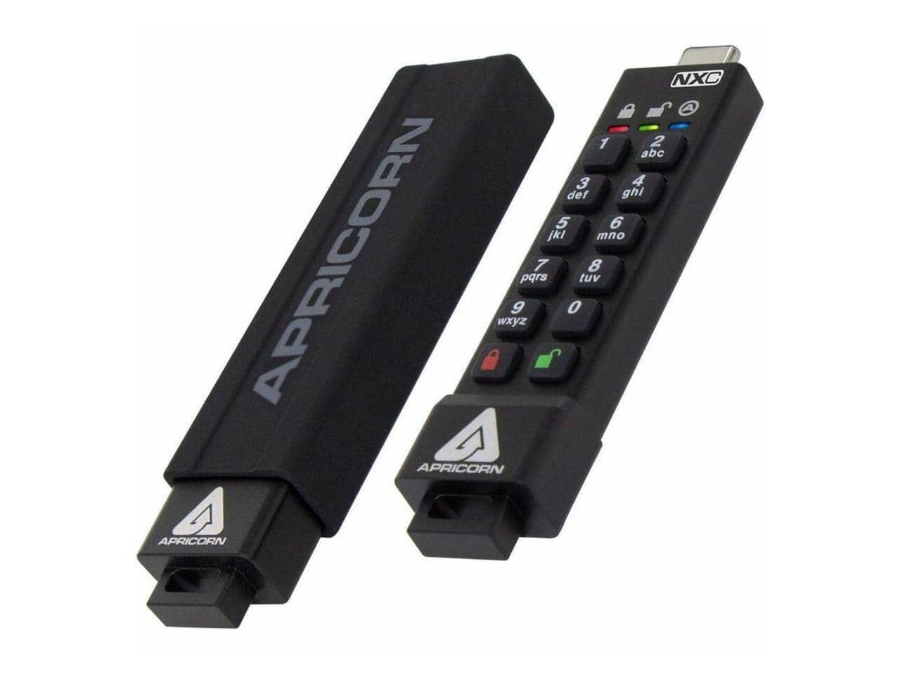 Apricorn - Aegis Secure Key 3NXC 256GB USB 3.2 Type C Flash Drive - Black