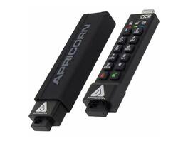 Apricorn - Aegis Secure Key 3NXC 256GB USB 3.2 Type C Flash Drive - Black