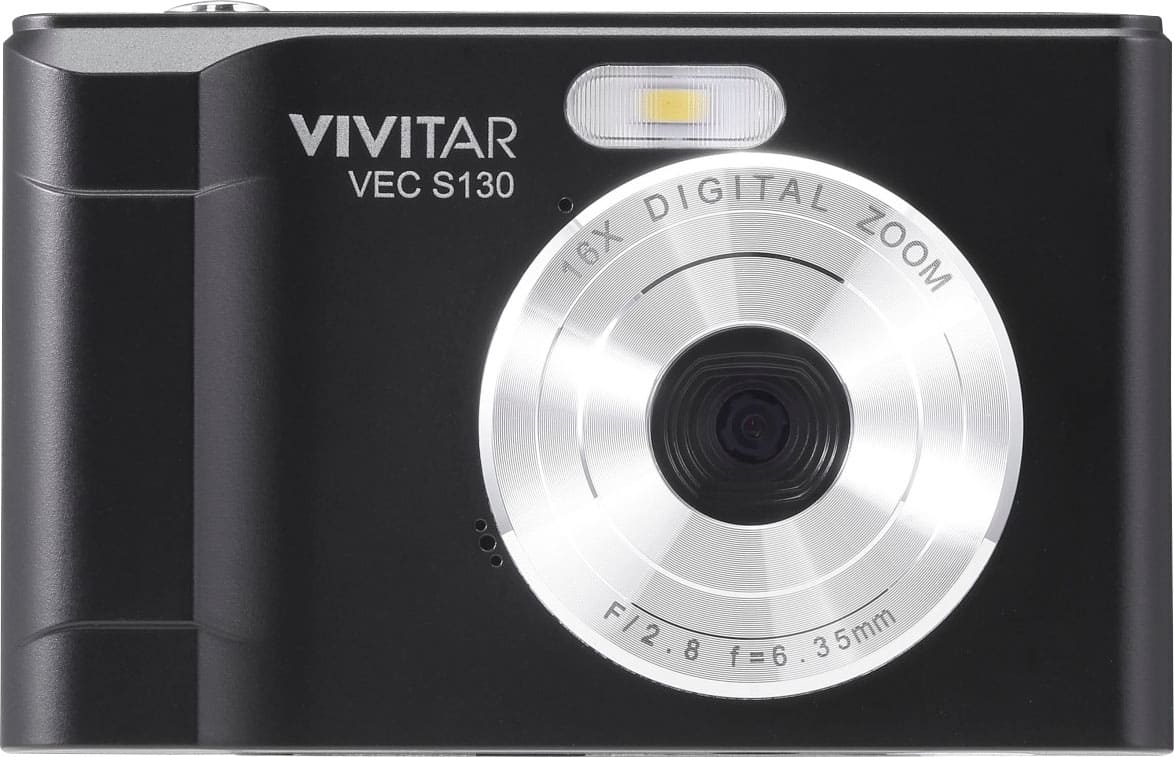 Vivitar - Point and Shoot 16 MP Digital Camera - Black - Front_Zoom