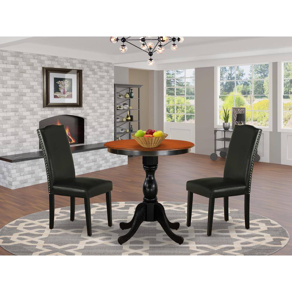 East West Furniture 3 Piece Modern Table Set Contains a Modern Kitchen ...