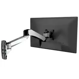 Mount-It! - CLiX Series Fully Adjustable Monitor Wall Mount with Gas Spring Arm, 13"-32" - Silver