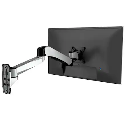 Front. Mount-It! - CLiX Series Fully Adjustable Monitor Wall Mount with Gas Spring Arm, 13"-32", Silver - Silver.