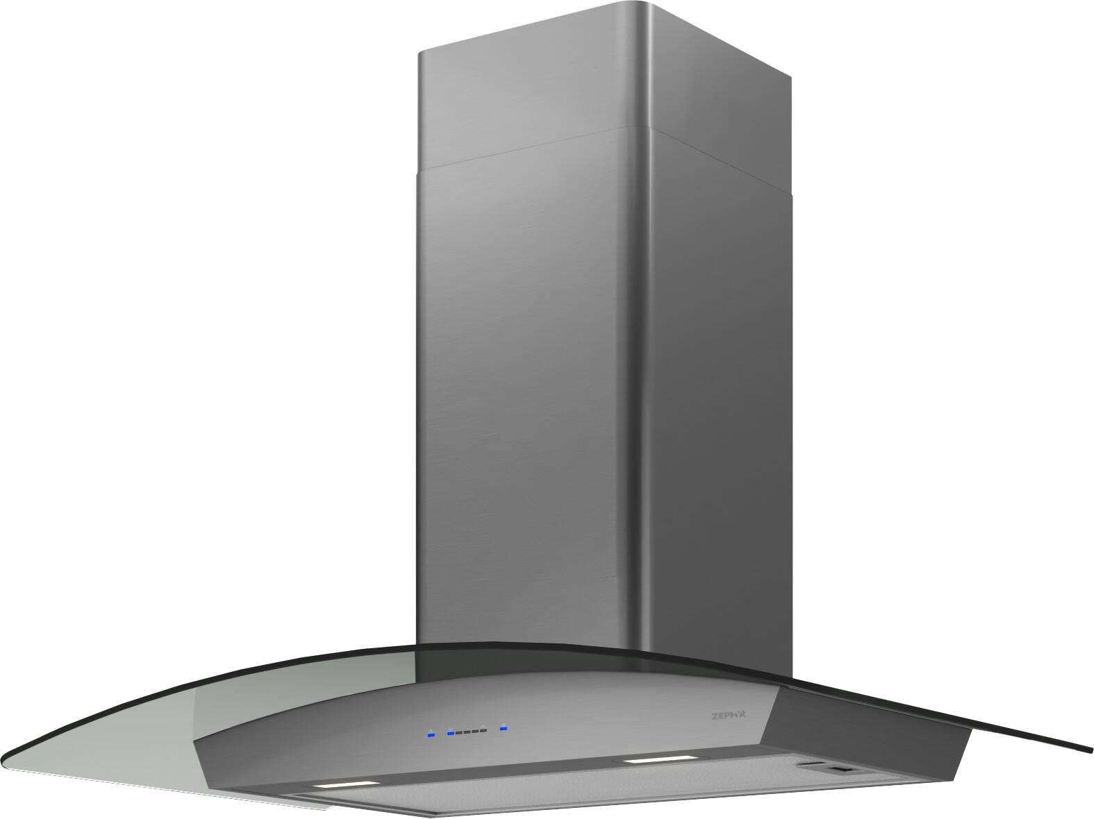 Angle. Zephyr - Ravenna 36 in. 600 CFM Wall Mount Range Hood with LED Light - black stainless steel.