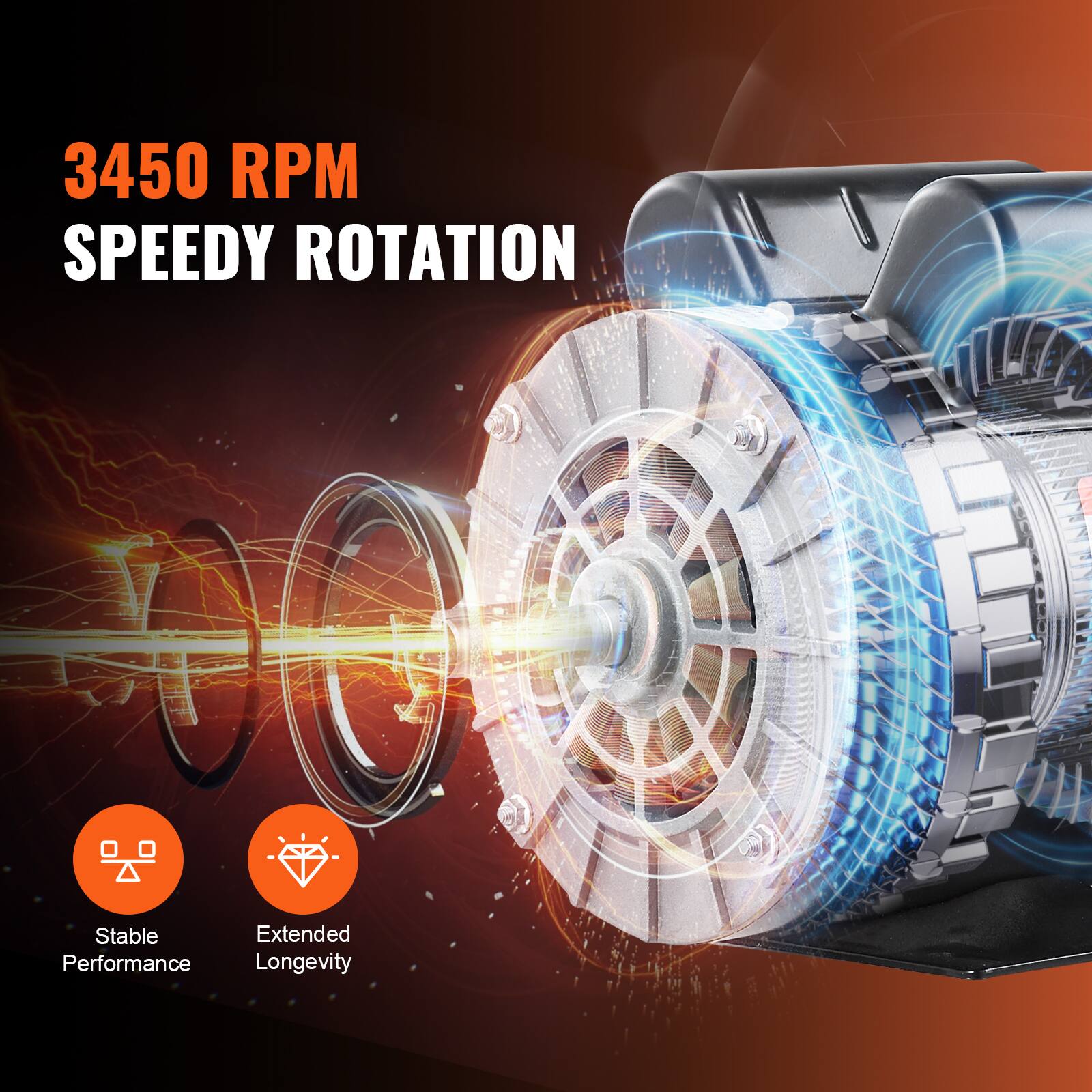 3450 RPM SPEEDY ROTATION

Stable Performance
Extended Longevity