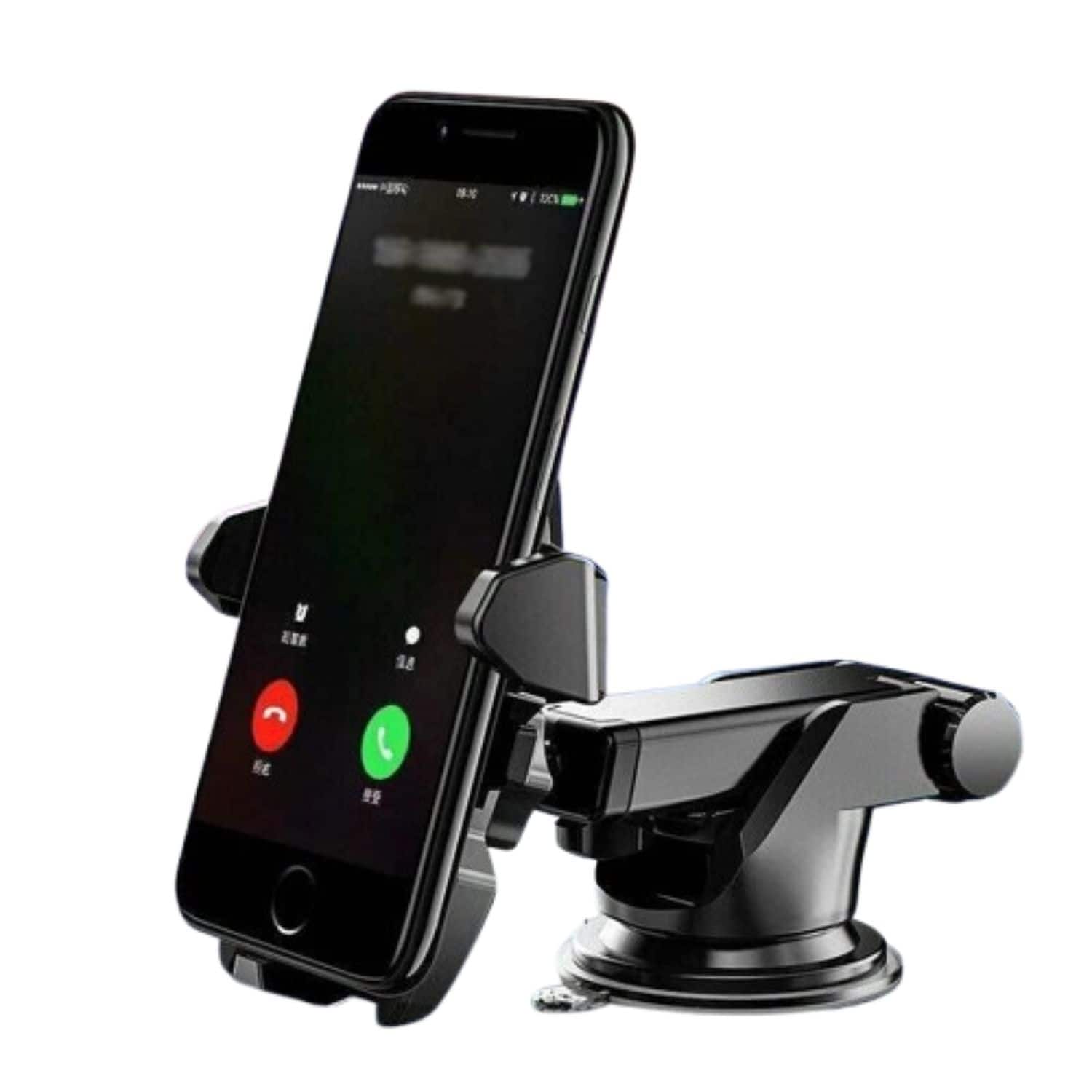 Home Collection - 360° Car Phone Holder – Windshield & Dashboard Suction Cup Mount Stand for Cell Phones and GPS Devices - Black