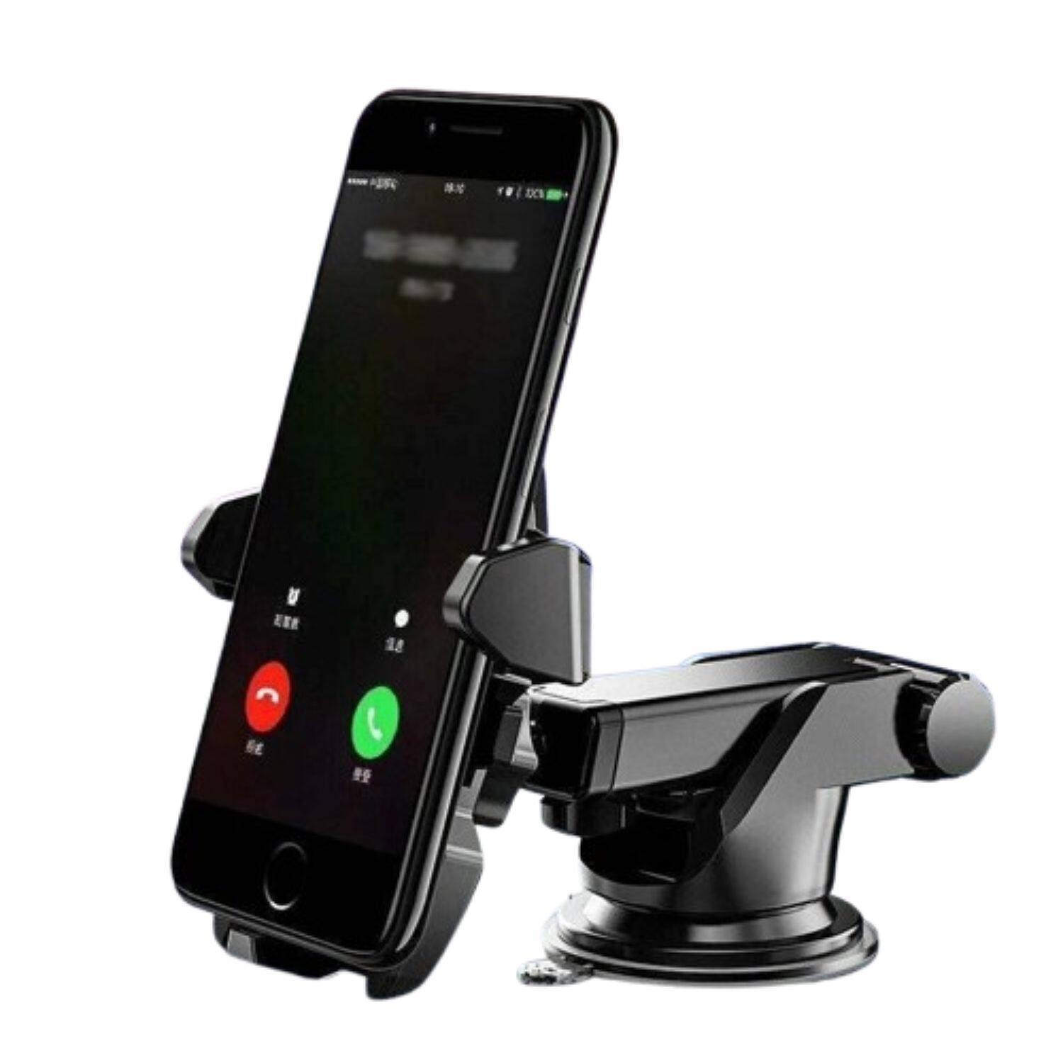 Front. Home Collection - 360° Car Phone Holder – Windshield & Dashboard Suction Cup Mount Stand for Cell Phones and GPS Devices - Black.