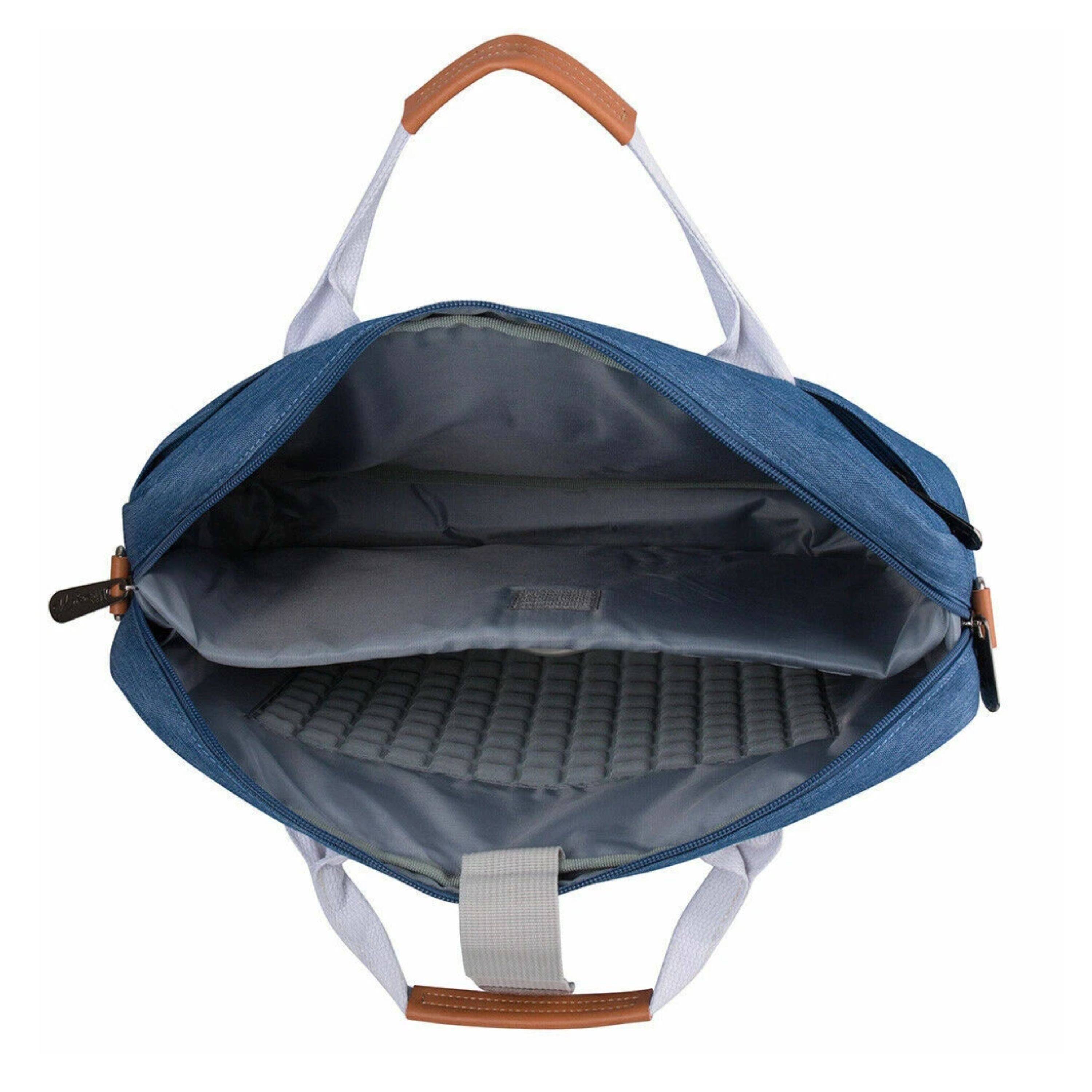 Left. Kitcheniva - Travel Shoulder Messenger Bag Carry Case For 15" Laptop Blue - Blue.