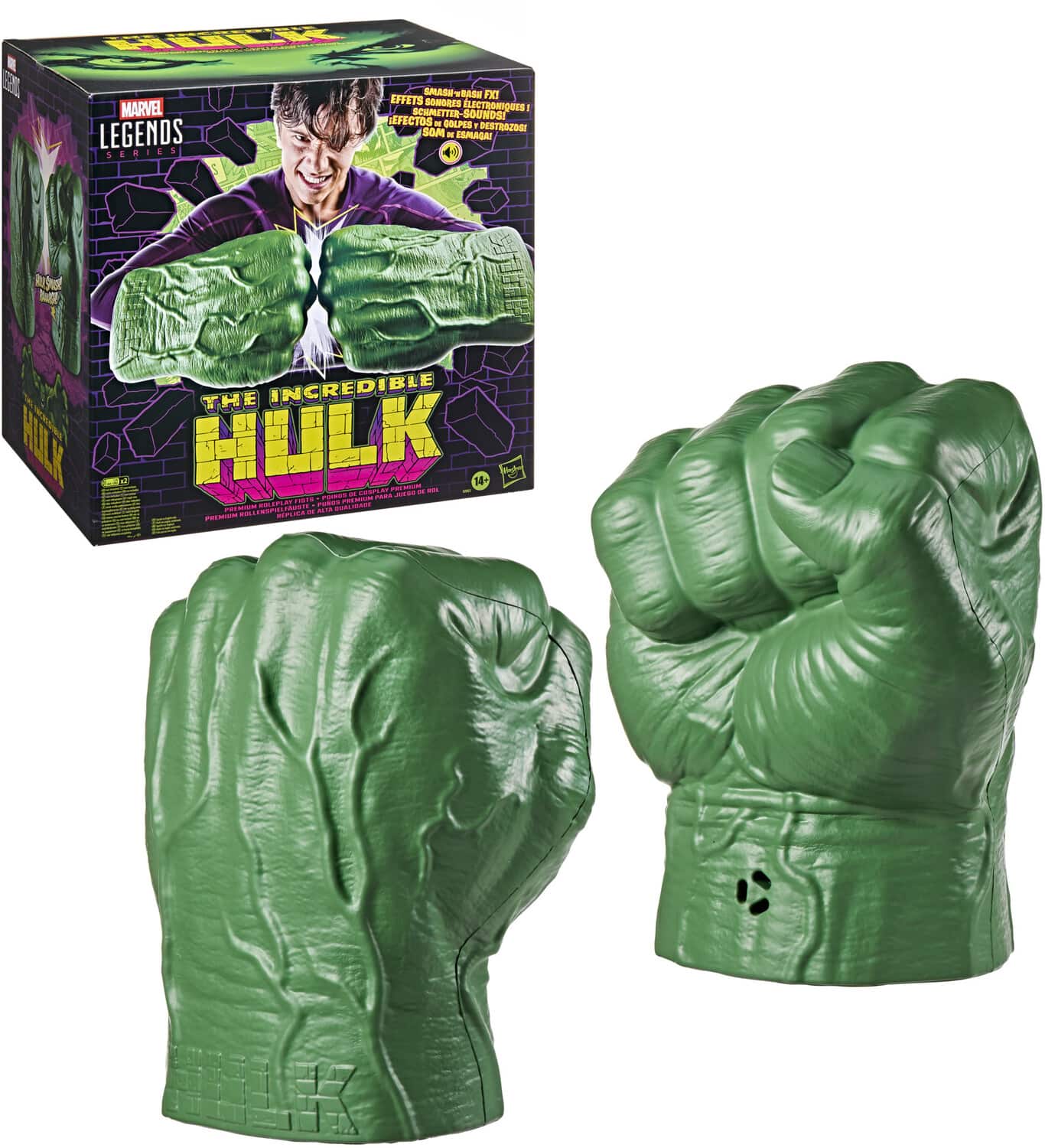 Hasbro - Marvel Legends - Incredible Hulk Premium Roleplay Fists with Smash 'N Bash Sound FX - COLLECTIBLES - Multicolor