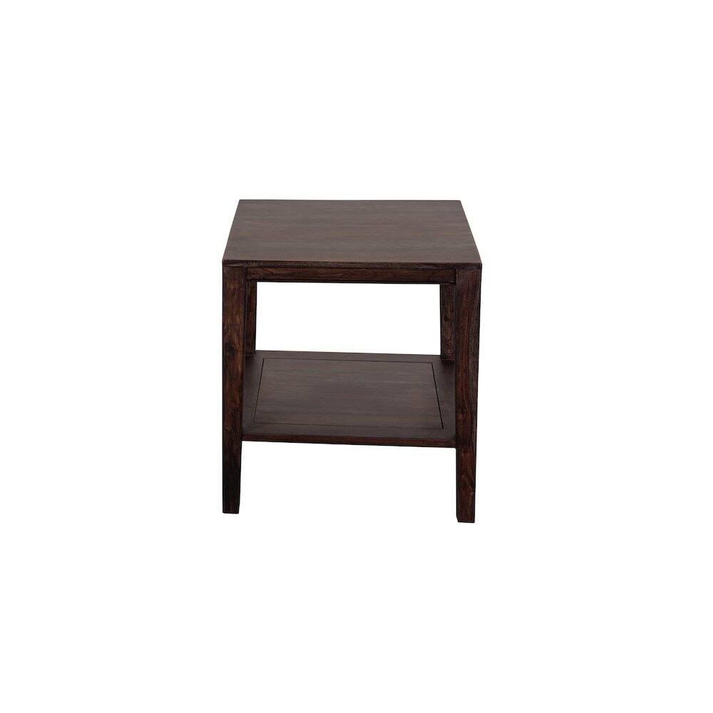 Left. Porter Designs - Fall River Solid Sheesham Wood End Table - Gray.