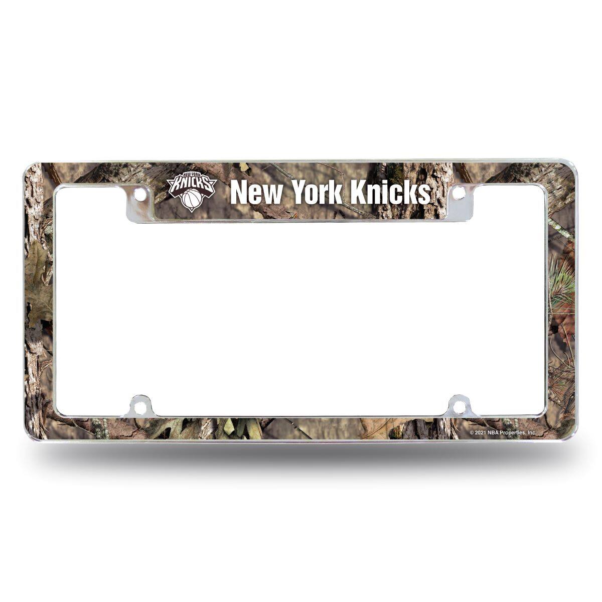 New York Basketball Knicks Chrome Metal License Plate Frame Camouflaged Camo Design