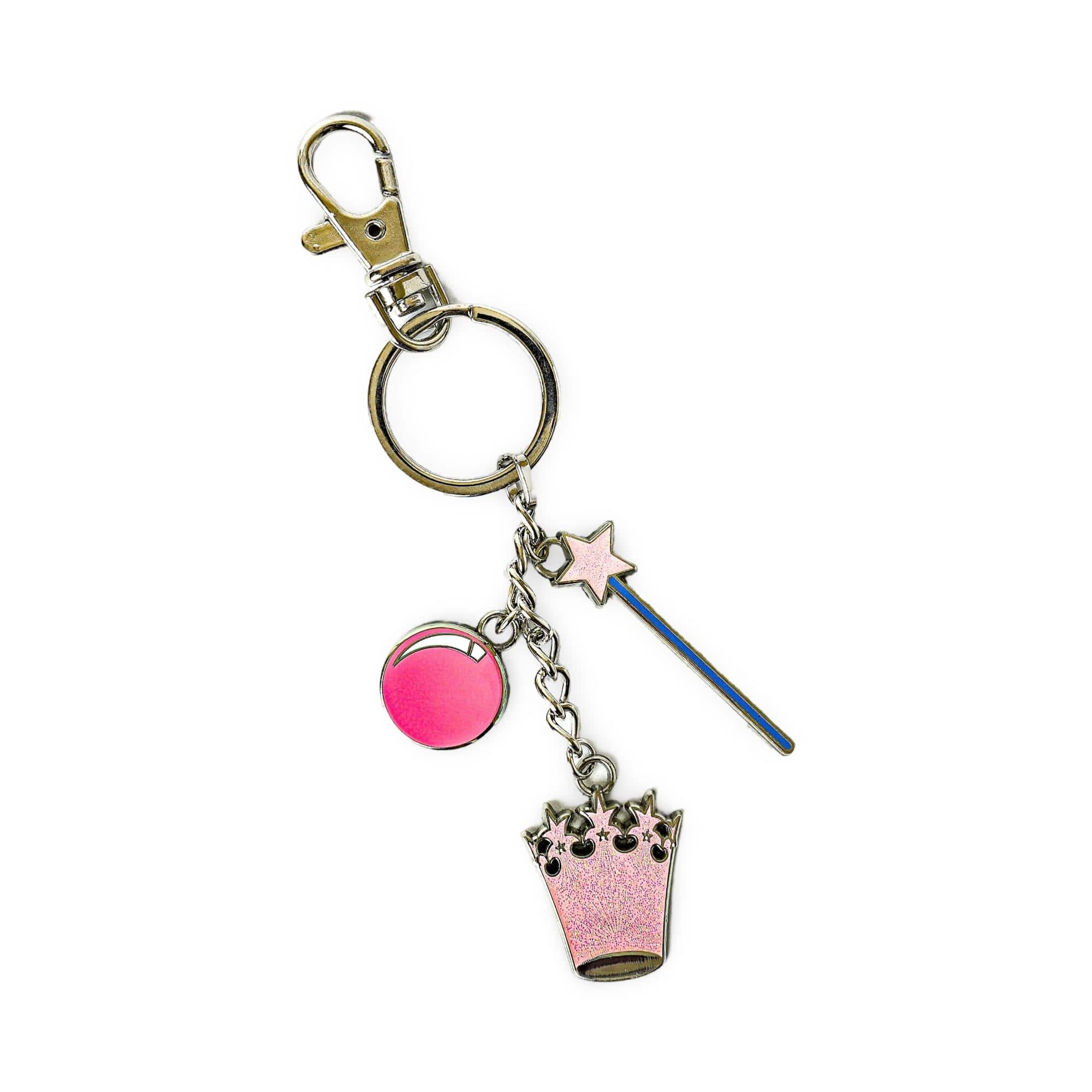 SalesOne LLC - The Wizard of Oz Glinda Multi-Charm Enamel Keychain - Pink