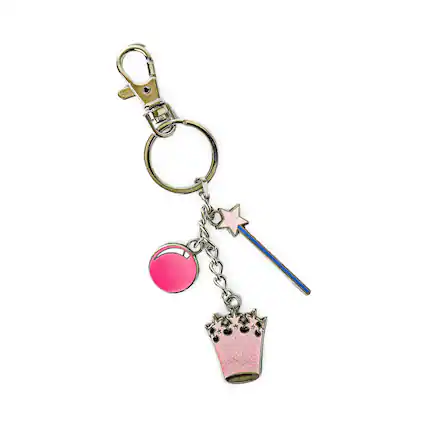 Front. SalesOne LLC - The Wizard of Oz Glinda Multi-Charm Enamel Keychain - Pink.