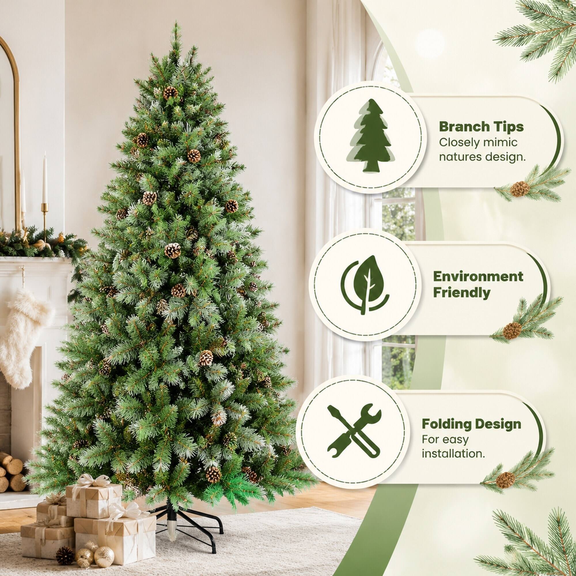 Branch Tips Closely mimic nature's design.  
Environment Friendly  
Folding Design For easy installation.