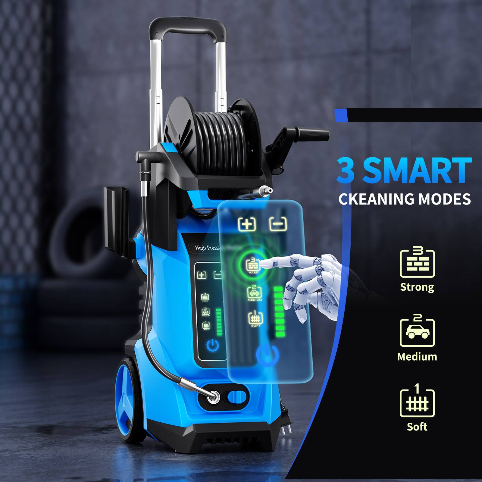 3 SMART CLEANING MODES
Strong
Medium
Soft