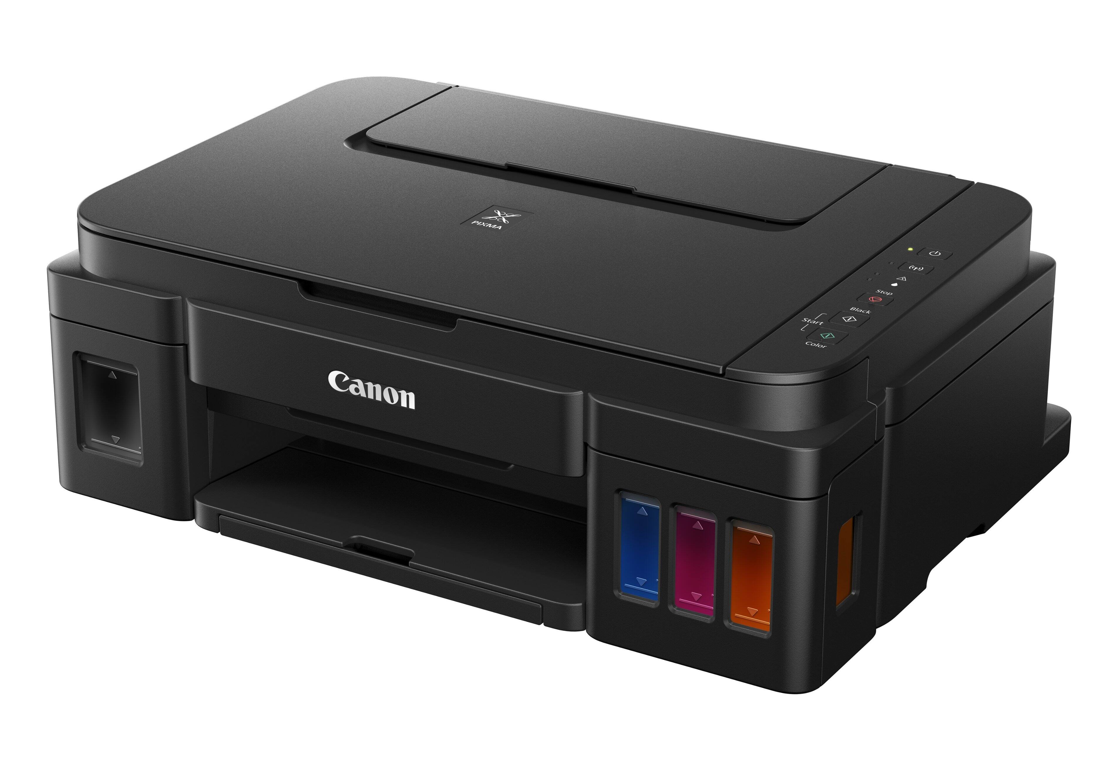 Canon printer with a color cartridge.