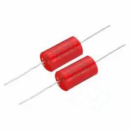 Unique Bargains - 2pcs 1uf Frequency Divider Capacitor, 250V Axial Audio Speaker Crossover MKP Film Capacitor - Red