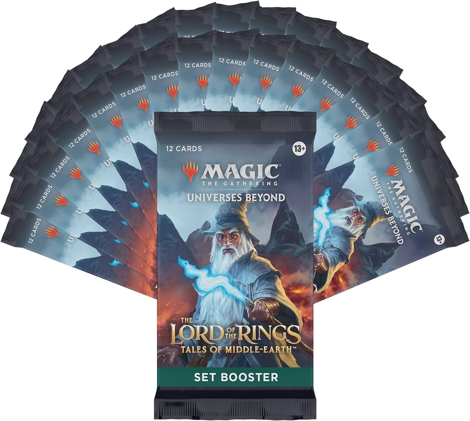 12 CARDS  
12 CARDS  
12 CARDS  
12 CARDS  
12 CARDS  
12 CARDS  
12 CARDS  
12 CARDS  
12 CARDS  
12 CARDS  
12 CARDS  
12 CARDS  
12 CARDS  
12 CARDS  
12 CARDS  
12 CARDS  
13+  
MAGIC THE GATHERING  
UNIVERSES BEYOND  
THE LORD OF THE RINGS  
TALES OF MIDDLE-EARTH  
SET BOOSTER