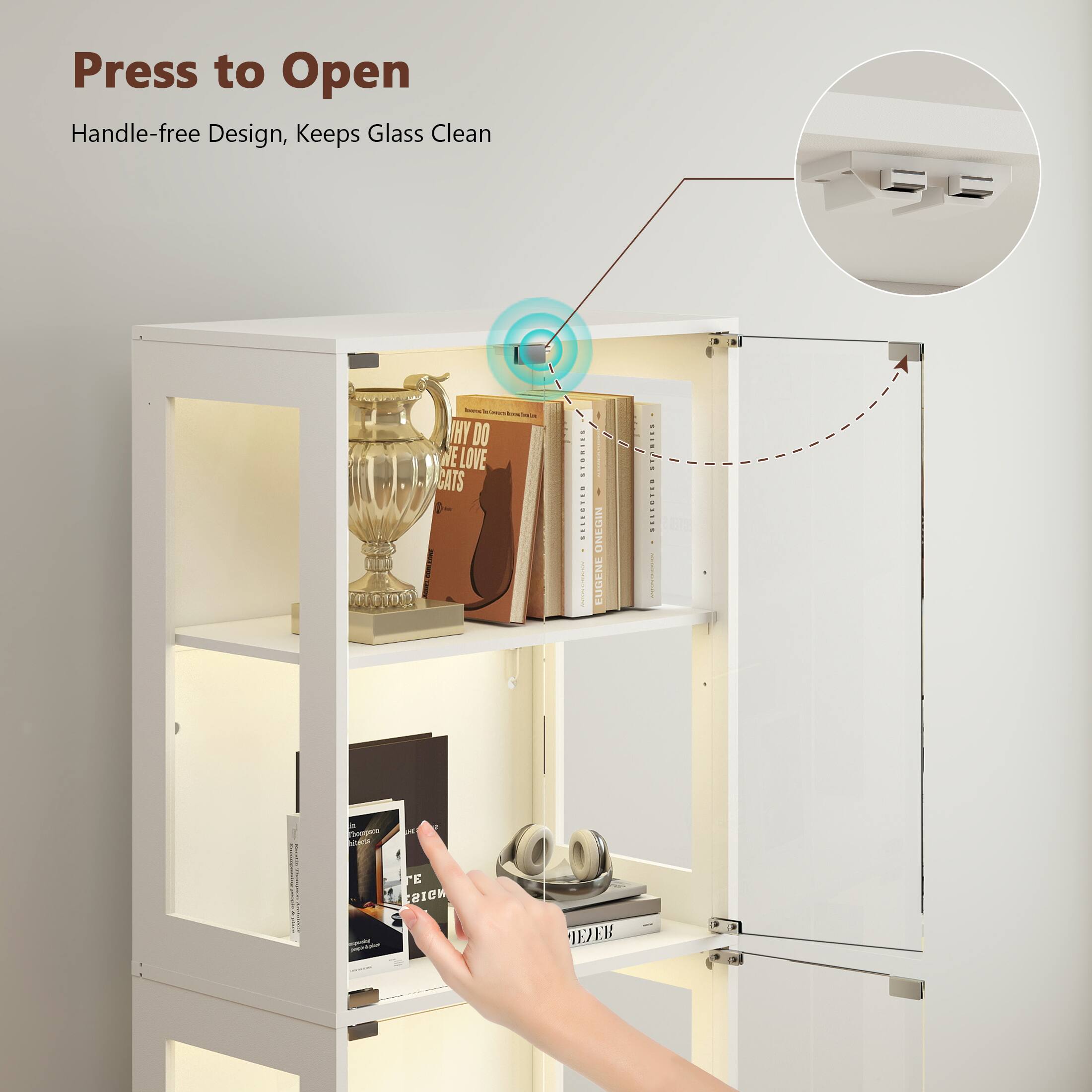 Press to Open  
Handle-free Design, Keeps Glass Clean  

WHY DO WE LOVE CATS  

EUGENE ONEGIN  

THE CRYON EER