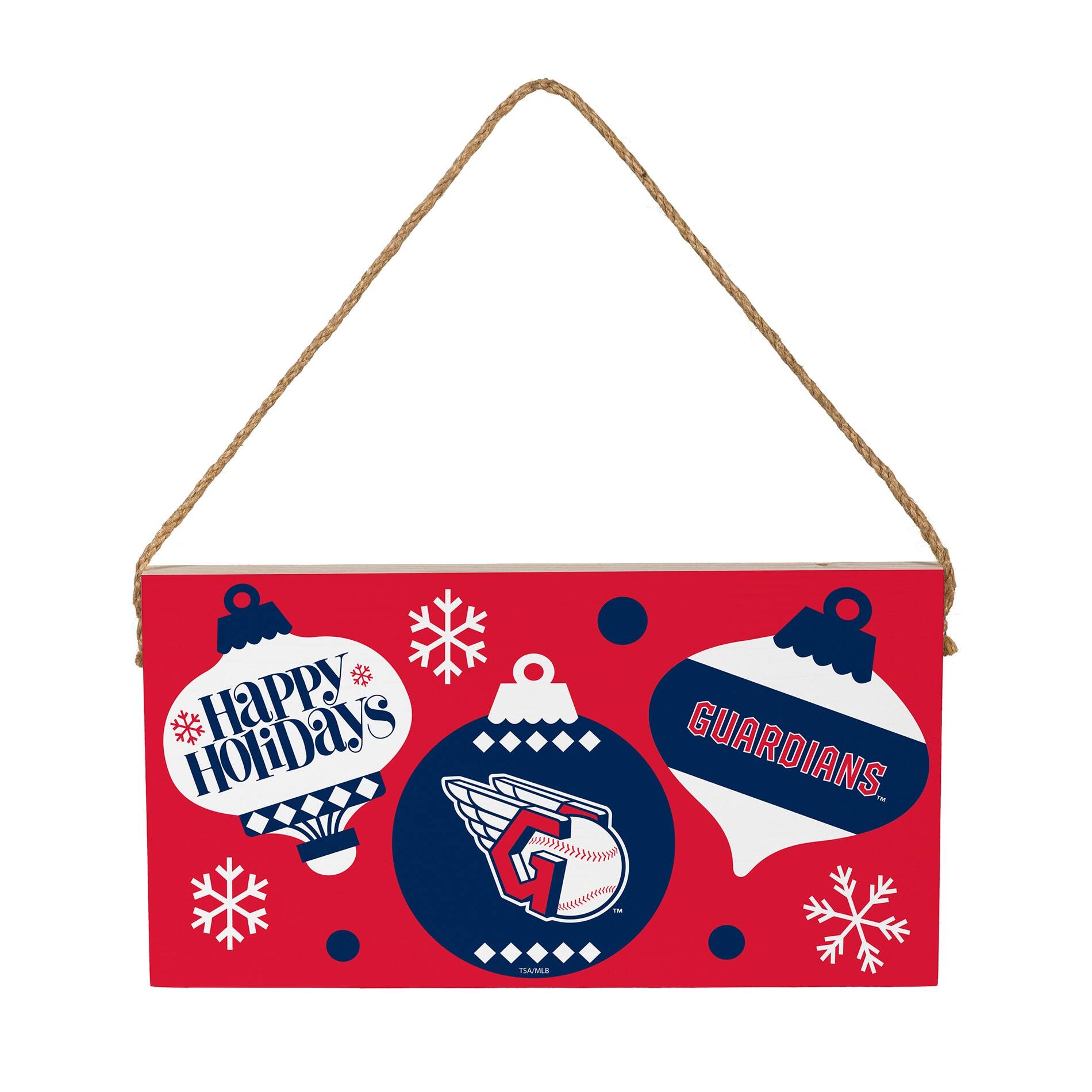 Cleveland Guardians 6" x 11" Holiday Wood Wall Sign