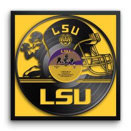 Sporticulture - LSU Tigers Framed 13" x 13" Vinyl Record Art Print - Multicolor