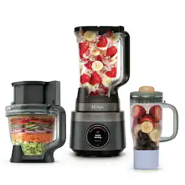 Ninja - CrushBOSS Intelligent 3-in-1 Blender, Tumbler, & Food Processor Combo - Onyx