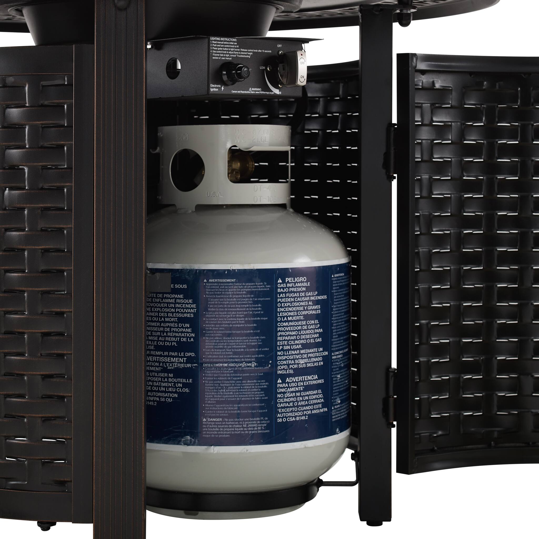 Alt View 13. Fire Sense - Hendricks Round Aluminum LPG Fire Pit - Antique Bronze.