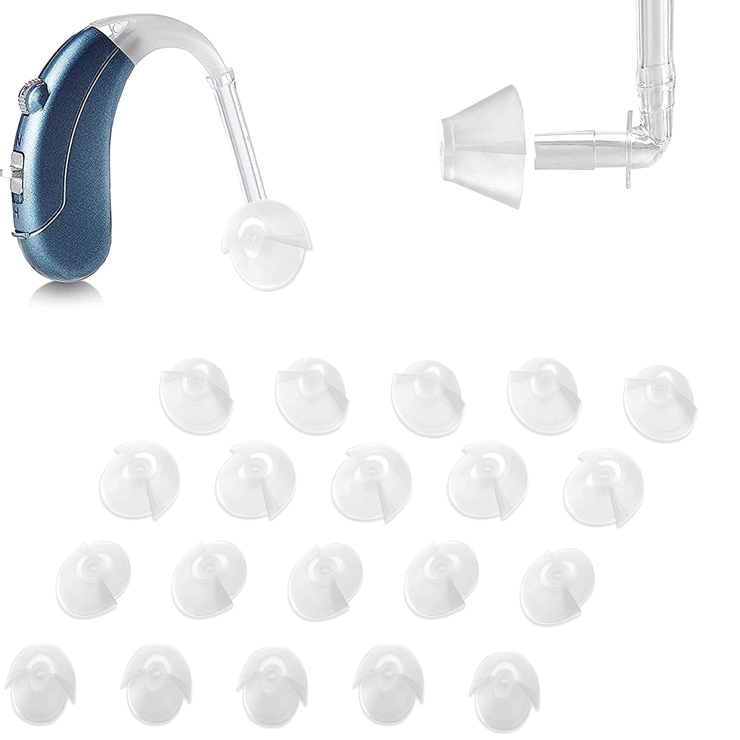 Front. MEDca - MEDca Hearing Aid Standard Receiver Tulip Domes Compatible - 20-Pcs Universal Replacement Ear Domes, Clear - Clear.
