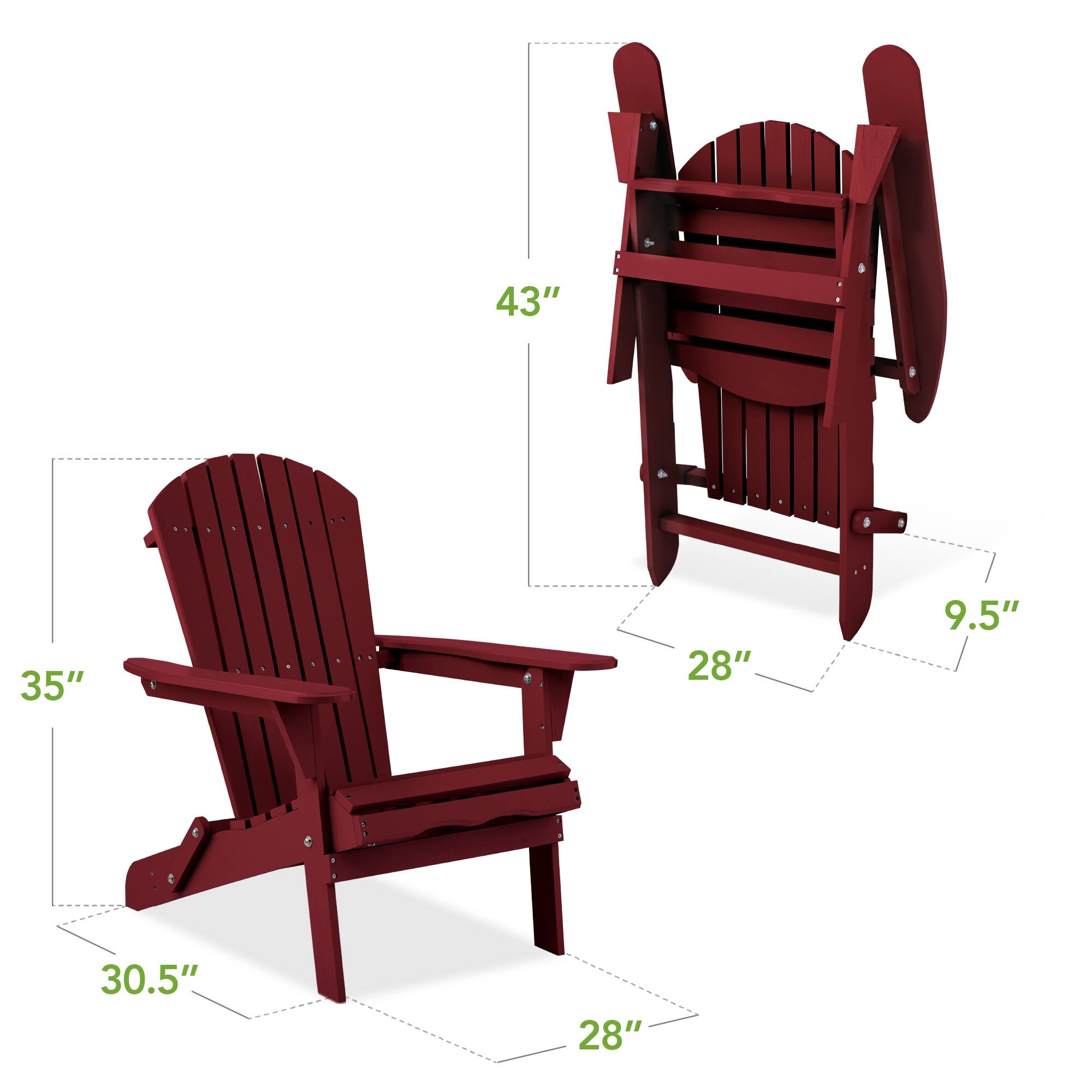 The dimensions of the chair are:

- Height: 43"
- Width: 35"
- Depth: 30.5"
- Armrest height: 28"
- Seat width: 28"
- Armrest width: 9.5"