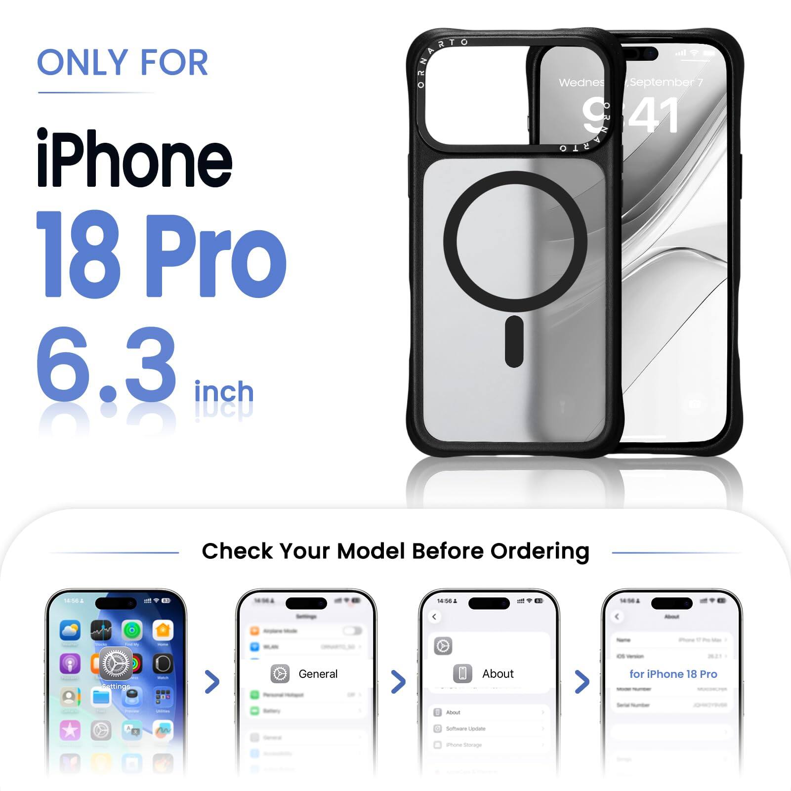 ONLY FOR iPhone 18 Pro 6.3 inch

Check Your Model Before Ordering

About
Getting
net
General Hotopot
About
for iPhone 18 Pro INGRESSIONES 
-
LACIONS
About
)
Total Number

1 Software Update
iPhone Storage