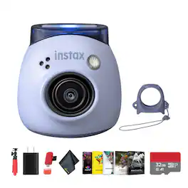 Fujifilm - INSTAX Digital Camera (Lavender Blue), Memory Card Wallet, Memory Card