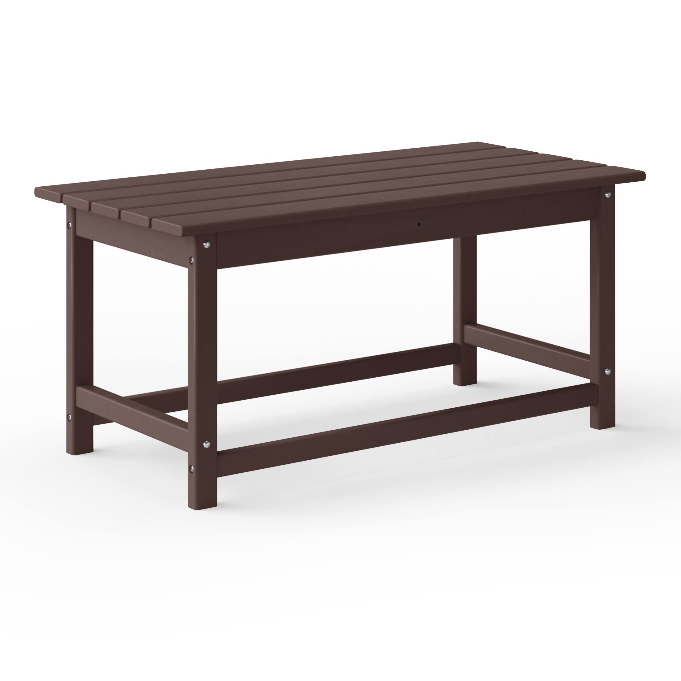 Left. WestinTrends - WestinTrends Malibu 35" length outdoor Coffee table for Adirondack chair - Dark Brown.