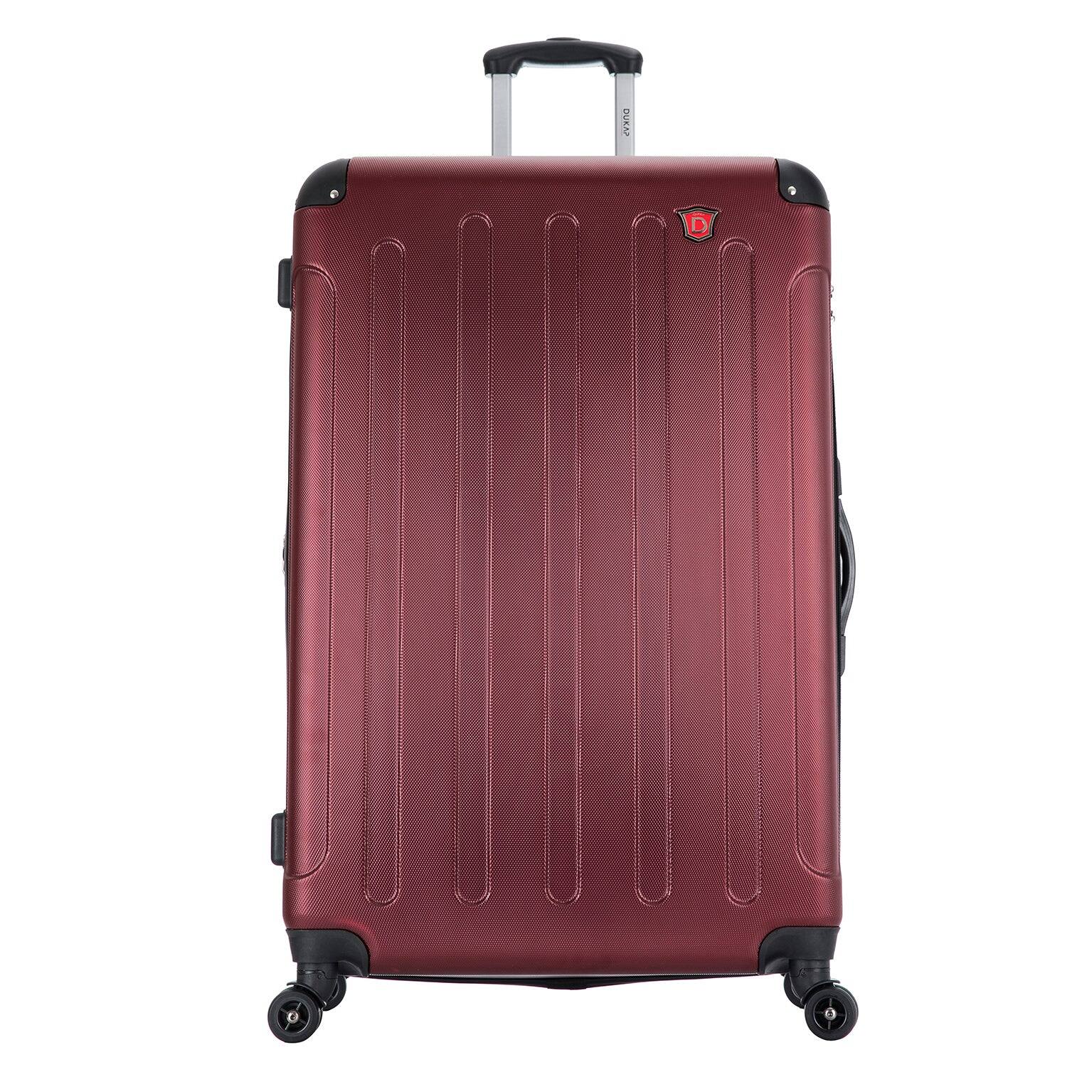 Angle. DUKAP - Intely Hardside Spinner Luggage 32" with Integrated Digital Weight Scale - WINE.