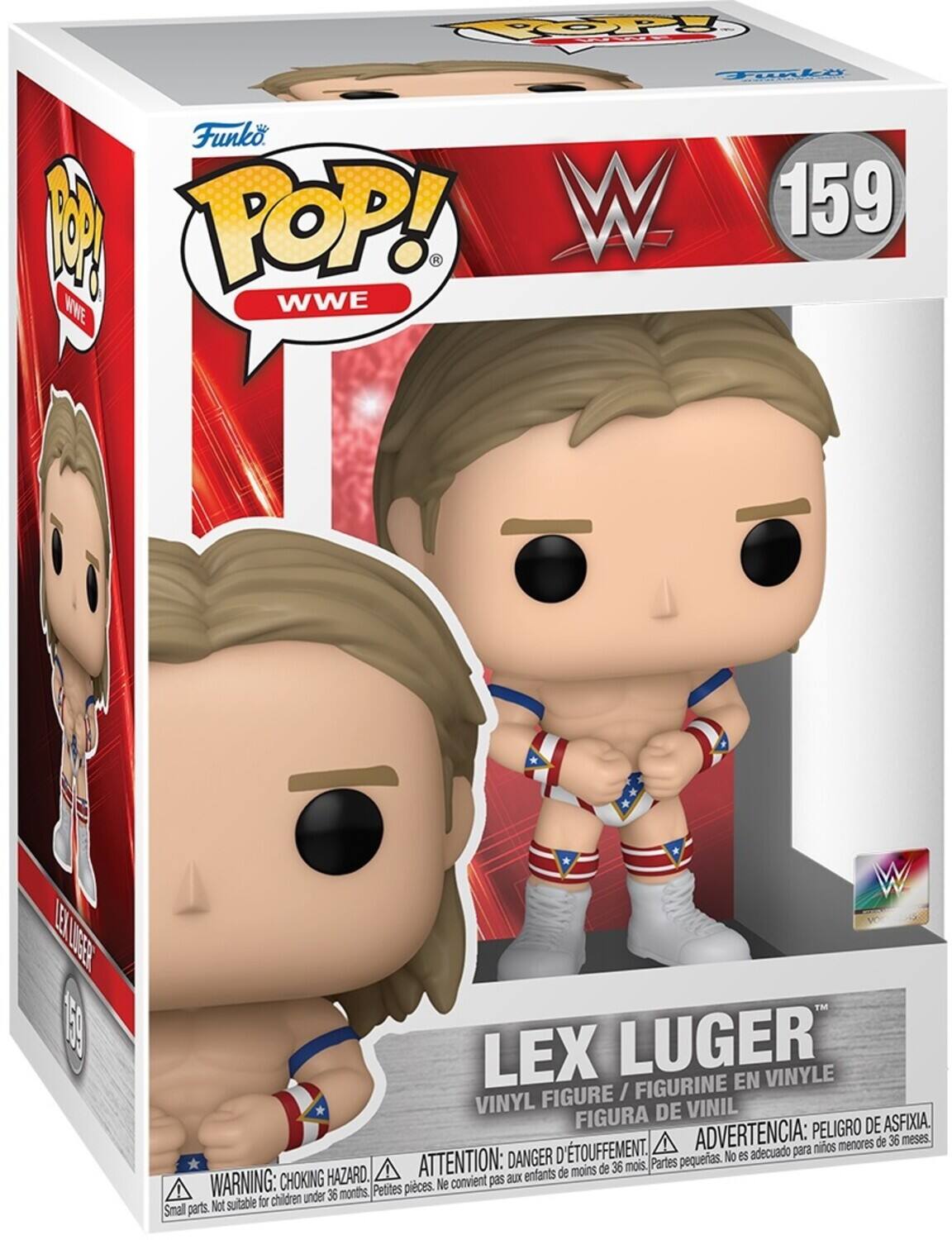 ROP Tonke o Funko A POP! W 159 - WWE WWE ESSTT /ET BE W LEX LUGER VINYLE /FIGURINE / EN VINYL FIGURE VINIL FIGURA DE ASFIXIA ADVERTENCIA: PELIGRO DE menores de 36 meses D'TOUFFEMENT. adecuado para nios DANGER pequeras. No es HAZARD. ATTENTION: aux enfants de moins de 36 mois. Partes WARNING: CHOKING Petites pieces. Ne convient pas children under 36 months Not suitable for Small parts.