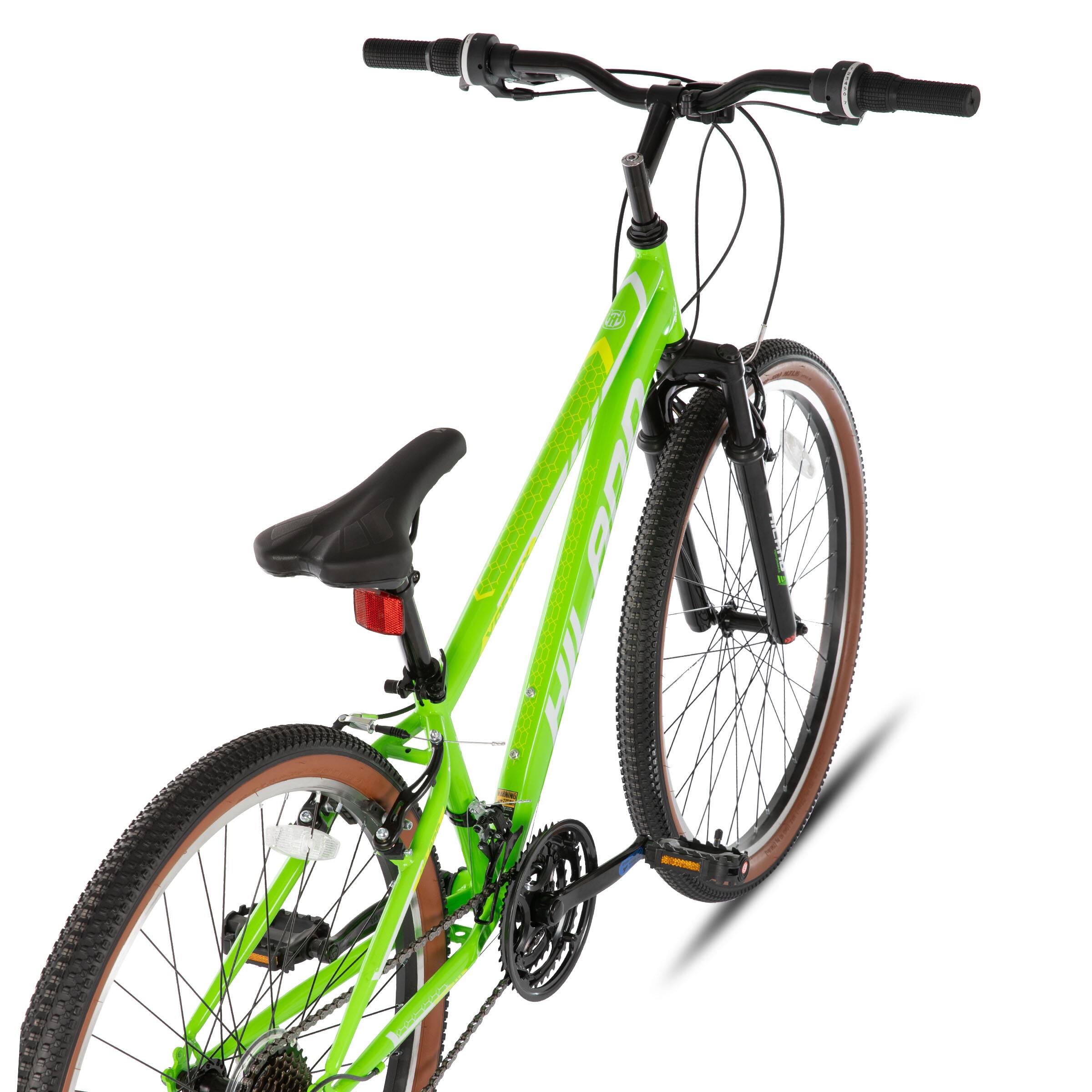 Alt View 2. HILAND - HILAND Vortex 26" Mountain Bike - Shimano 21-Speed - Front Suspension - Beginner Friendly MTB for Trails - Green - Green.