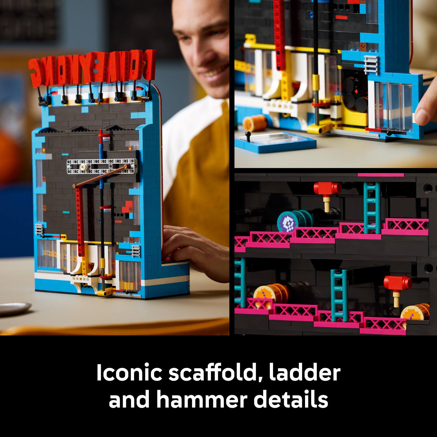 Iconic scaffold, ladder and hammer details