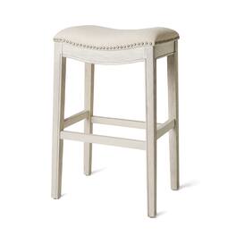 Maven Lane - 31" Adrien Saddle Bar Stool In Finish With Fabric Upholstery - White Oak