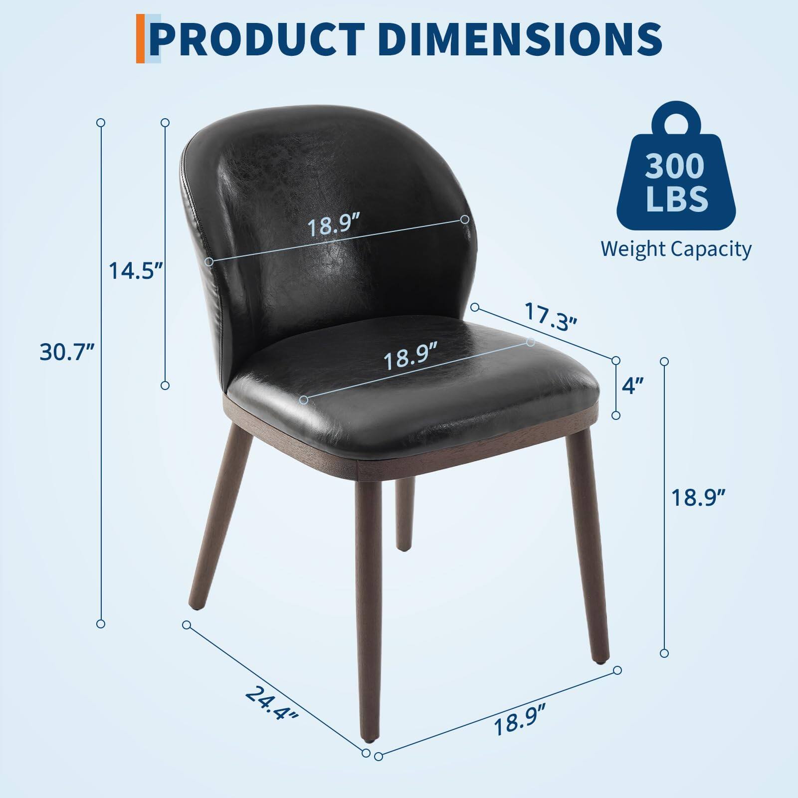 PRODUCT DIMENSIONS

- Height: 30.7"
- Width: 18.9"
- Depth: 14.5"
- Seat Height: 17.3"
- Seat Depth: 18.9"
- Armrest Height: 18.9"
- Armrest Width: 4"
- Base Width: 24.4"
- Base Depth: 18.9"

Weight Capacity: 300 LBS