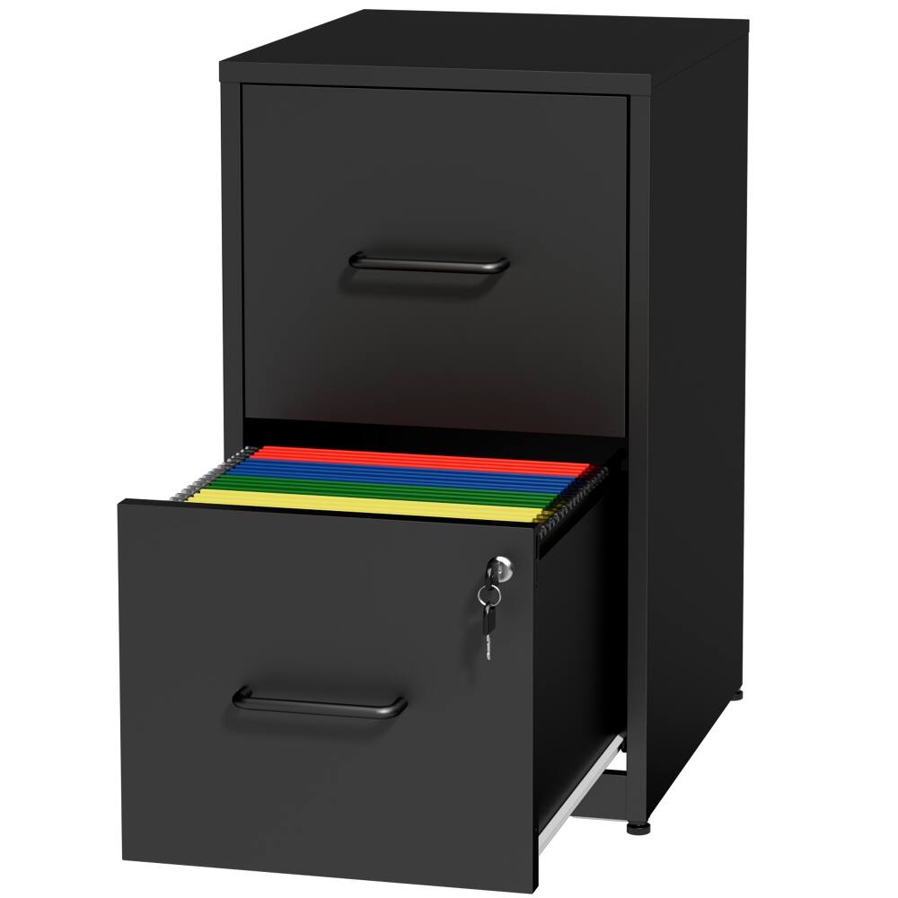 Alt View 10. Loheer - Loheer 2 Drawer Lockable Metal File Cabinet Vertical Under Desk Steel Filing Cabinet with Anti-Tip Kit Black.