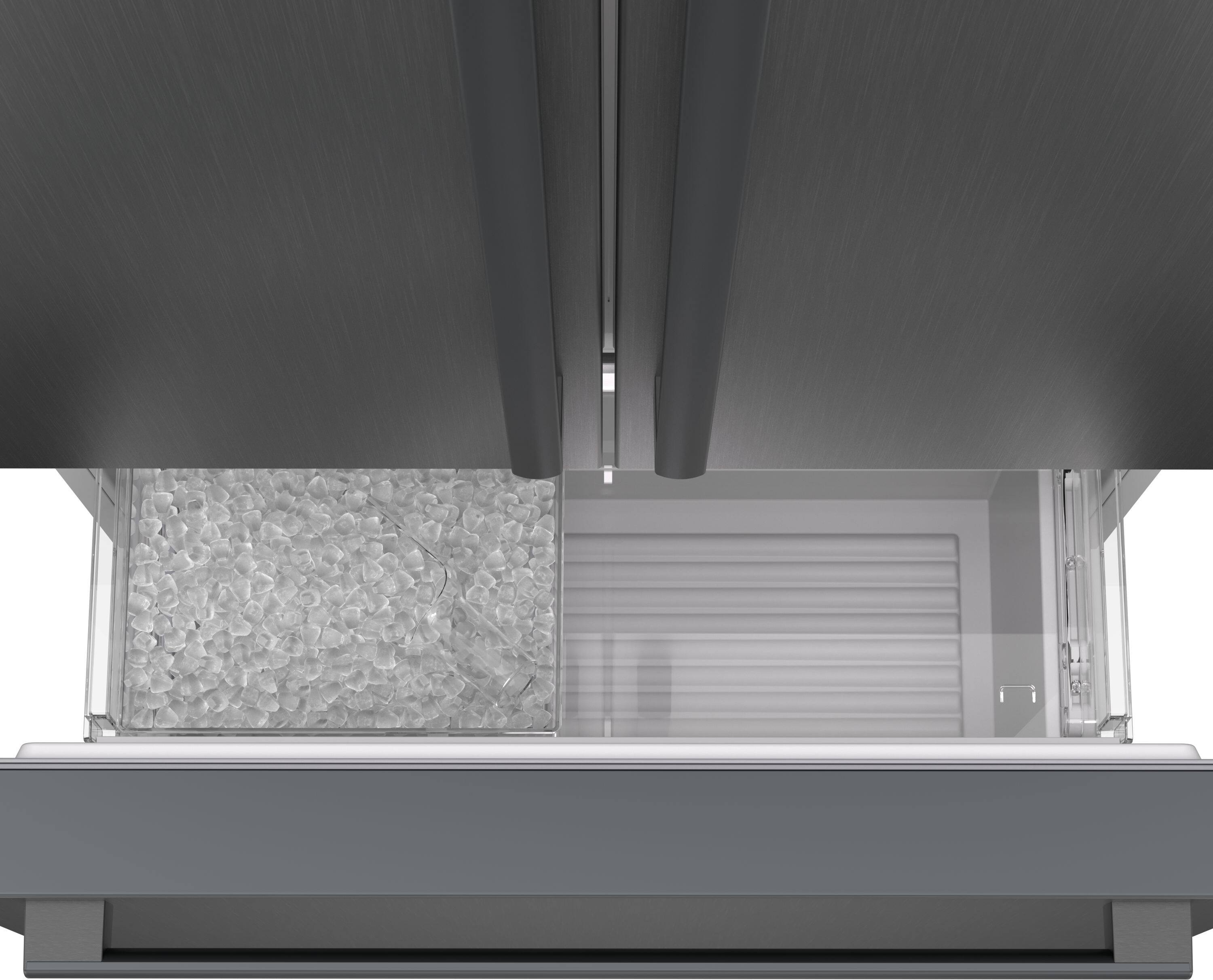 Alt View 17. Bosch - 800 Series 36 in. Wide 21 Cu. Ft. French Door Counter-Depth Smart Refrigerator - Black Stainless Steel.