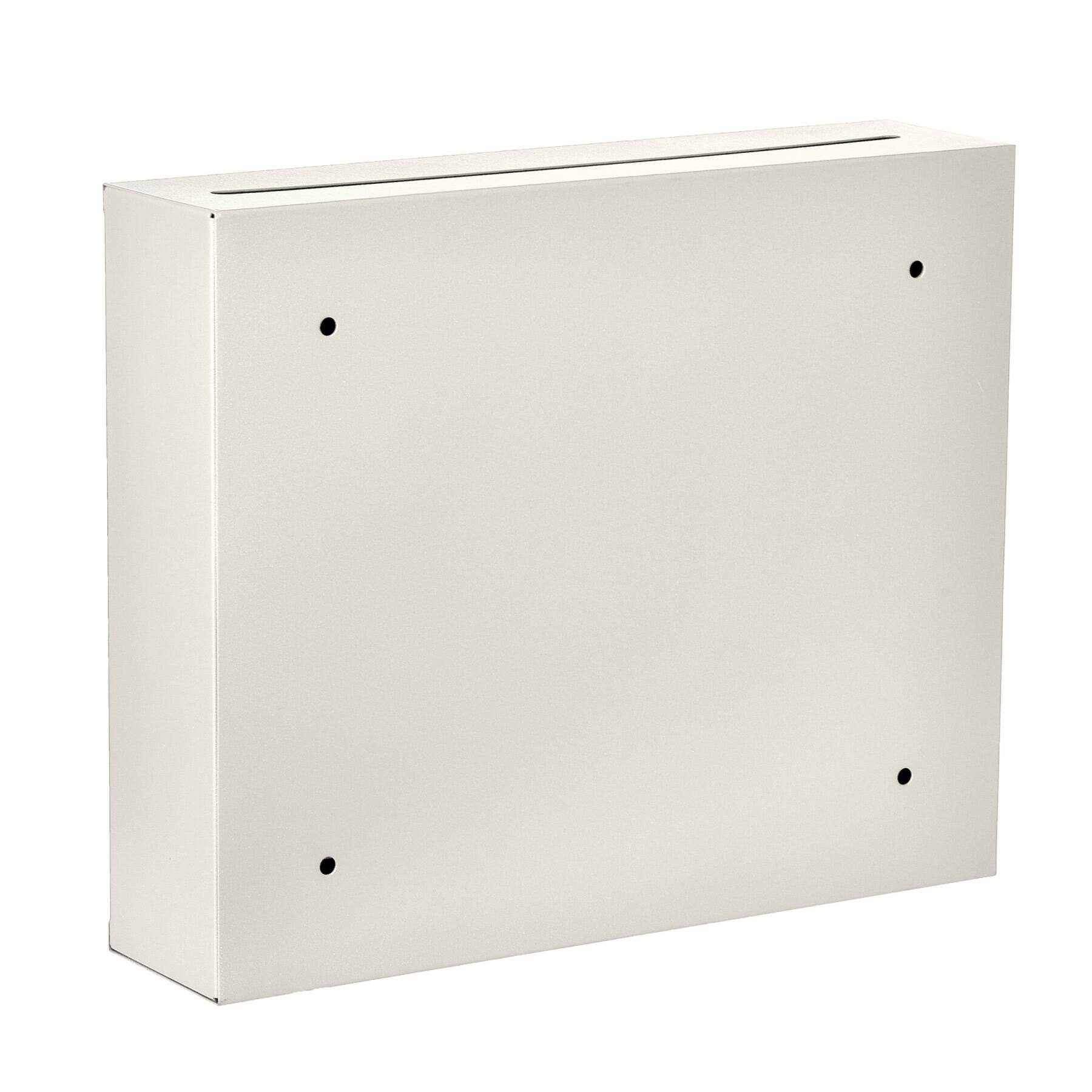 Back. AdirOffice - Safe Large Steel Wall-Mount Drop Box with Key - White.