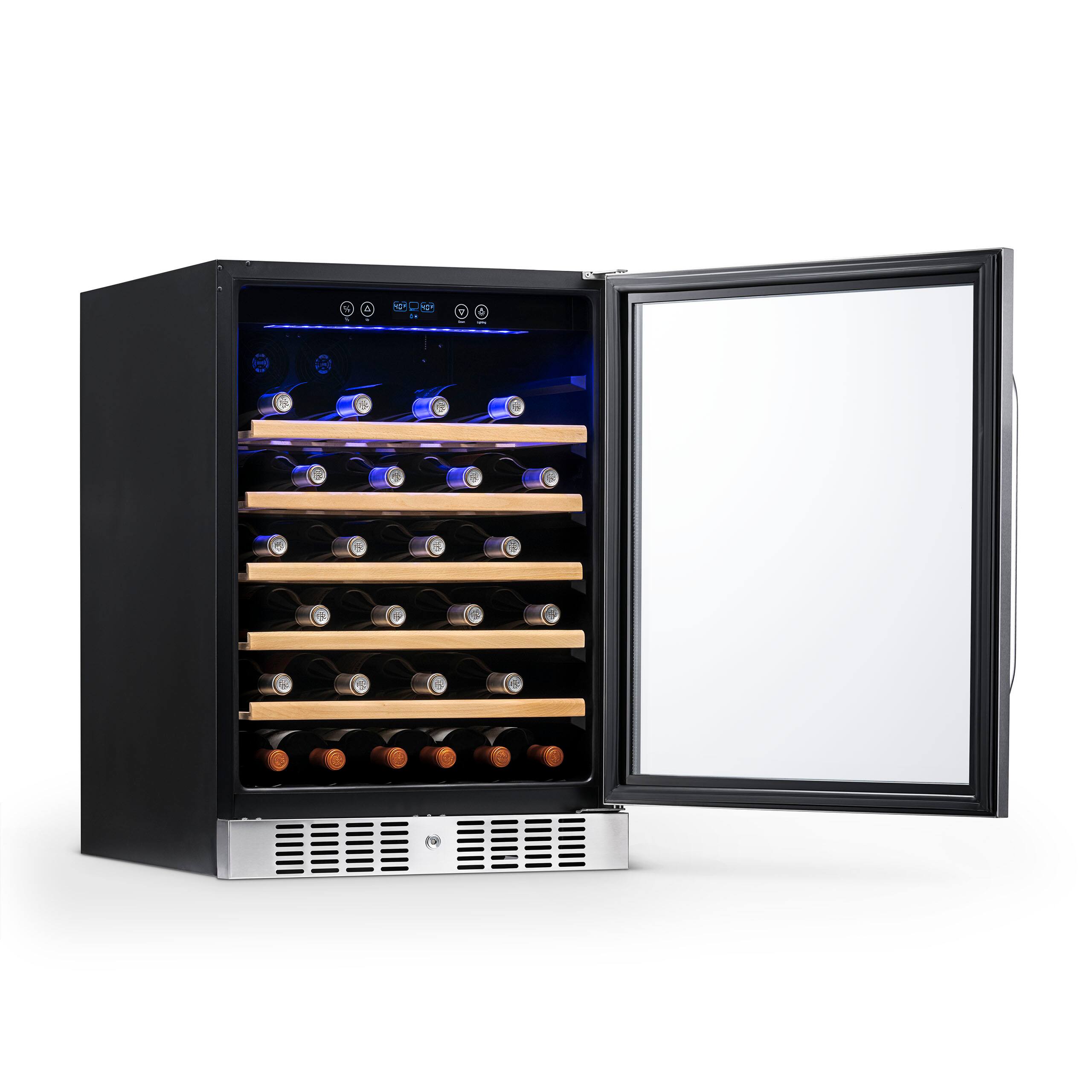 Alt View 14. NewAir - 24" Built-In 52 Bottle Compressor Wine Fridge with Adjustable Shelves and Precision Digital Thermostat - Stainless Steel.
