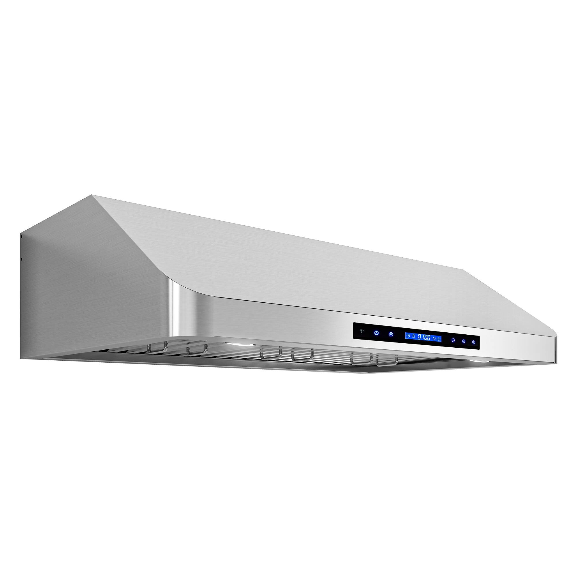 Alt View 2. COSMO - COS-QS90 36 in. Haven Collection 500 CFM Ducted Under Cabinet Range Hood, Touch Controls, LED Lights - Stainless Steel.